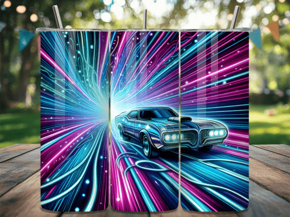 Download Muscle Car Vroom Neon Tunnel Tumbler Wra - Tunnel Collection