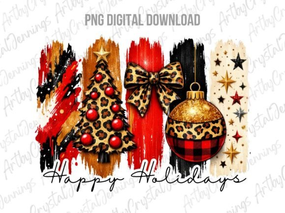 Download Happy Holidays Christmas Leopard PNG - Happy Collection