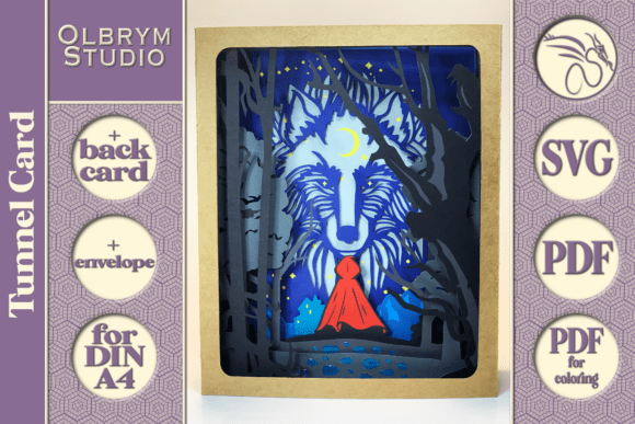 Download Red Riding Hood 3D Tunnel Card SVG - Tunnel Collection