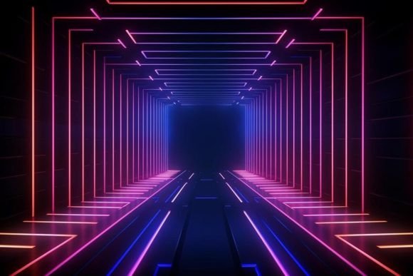 Download Graphic Illustration Neon Tunnel Lights - Tunnel Collection