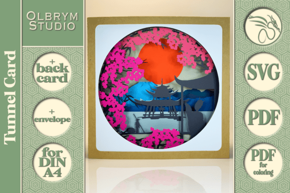 Download Fuji Mountain 3D Tunnel Card SVG - Tunnel Collection