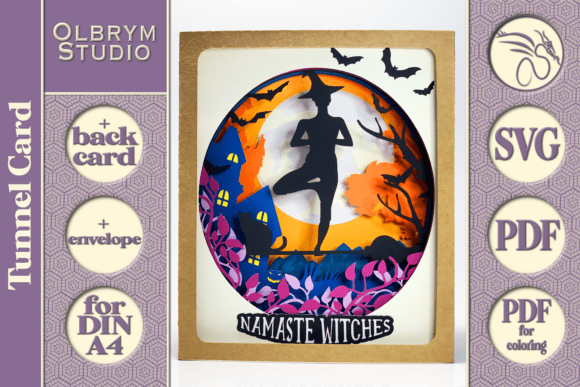 Download Namaste Witches 3D Tunnel Card SVG - Tunnel Collection