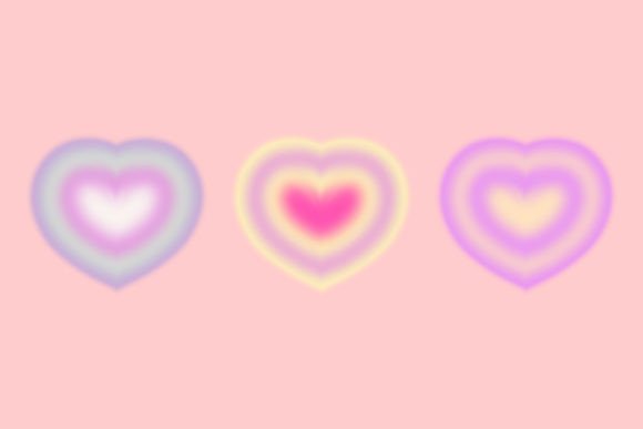 Download Blur Heart Set Tunnel Gradient Y2k - Tunnel Collection